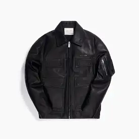 1017 ALYX 9SM Calfskin Leather Police Jacket - Black