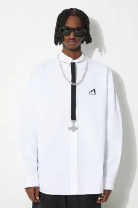 1017 ALYX 9SM cotton shirt Oversized Logo Poplin Shirt men's white color AAMSH0234FA01