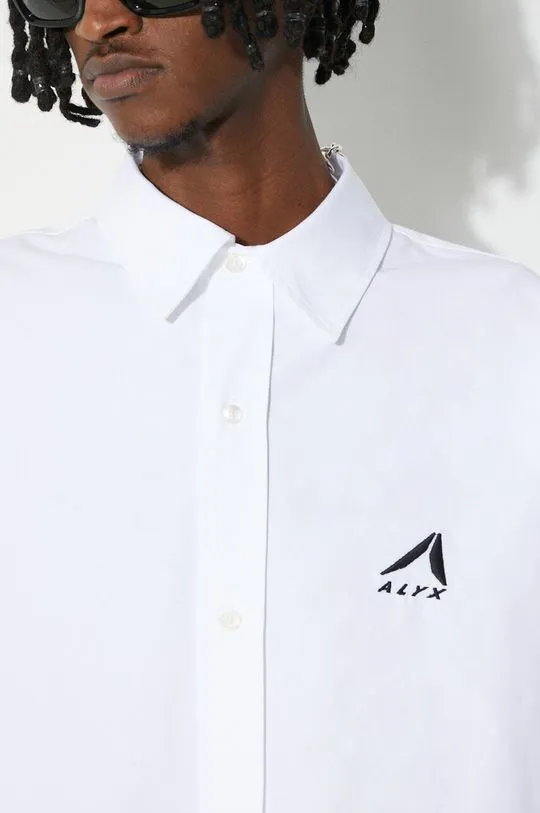 1017 ALYX 9SM cotton shirt Oversized Logo Poplin Shirt men's white color AAMSH0234FA01