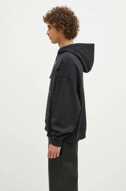 1017 ALYX 9SM cotton sweatshirt Boxy Pullover Hoodie men's black color hooded with an application AAMSW0248FA01