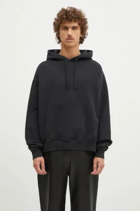 1017 ALYX 9SM cotton sweatshirt Boxy Pullover Hoodie men's black color hooded with an application AAMSW0248FA01