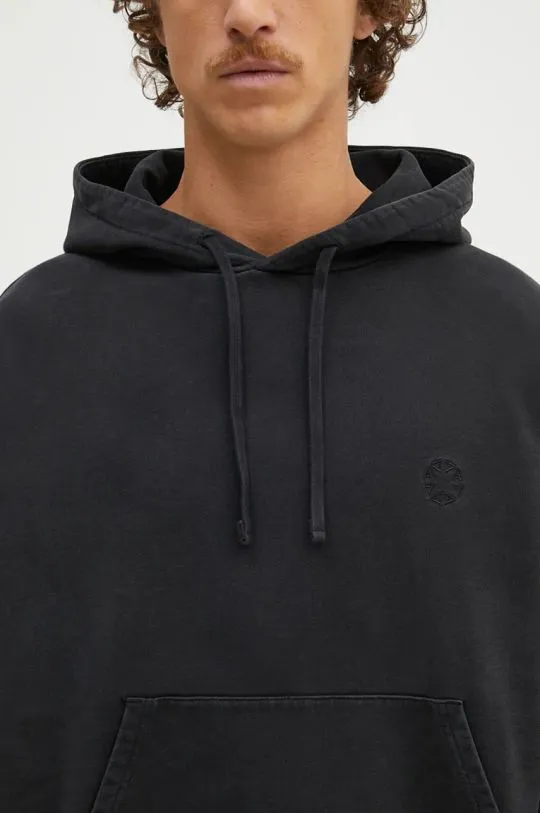 1017 ALYX 9SM cotton sweatshirt Boxy Pullover Hoodie men's black color hooded with an application AAMSW0248FA01