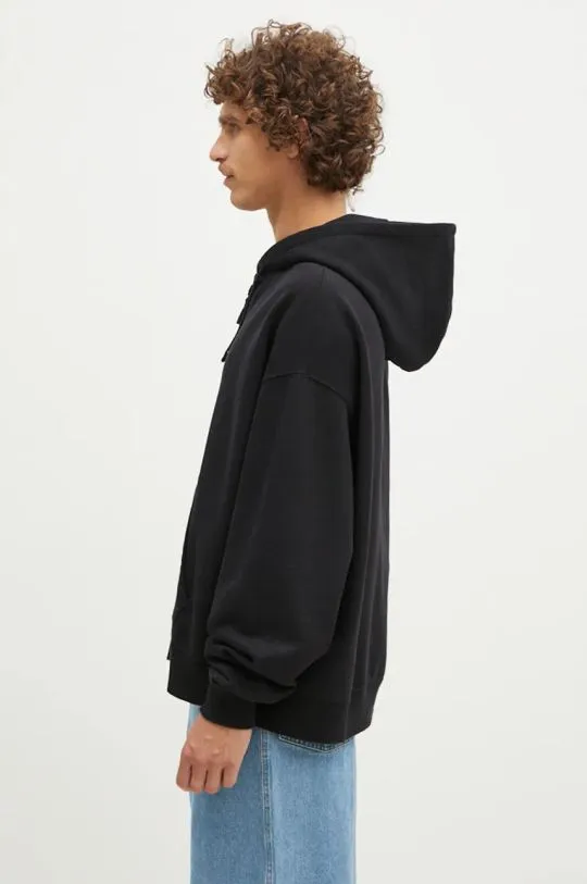 1017 ALYX 9SM cotton sweatshirt Boxy Zip-Up Hoodie men's black color hooded smooth AAMSW0247FA01