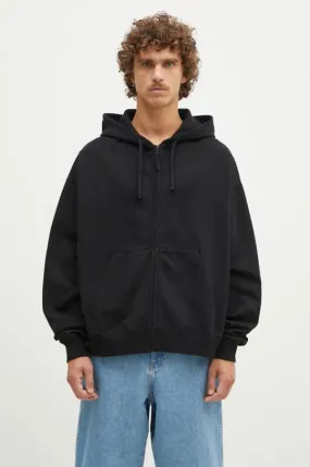 1017 ALYX 9SM cotton sweatshirt Boxy Zip-Up Hoodie men's black color hooded smooth AAMSW0247FA01