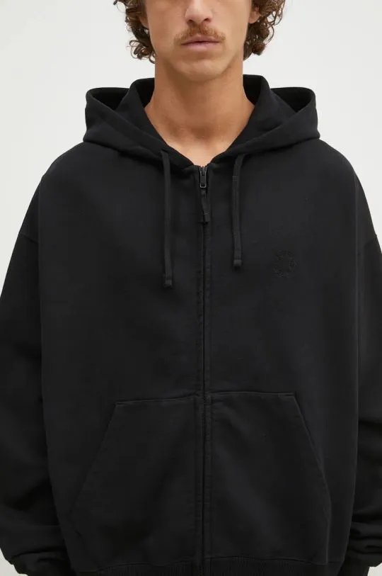 1017 ALYX 9SM cotton sweatshirt Boxy Zip-Up Hoodie men's black color hooded smooth AAMSW0247FA01