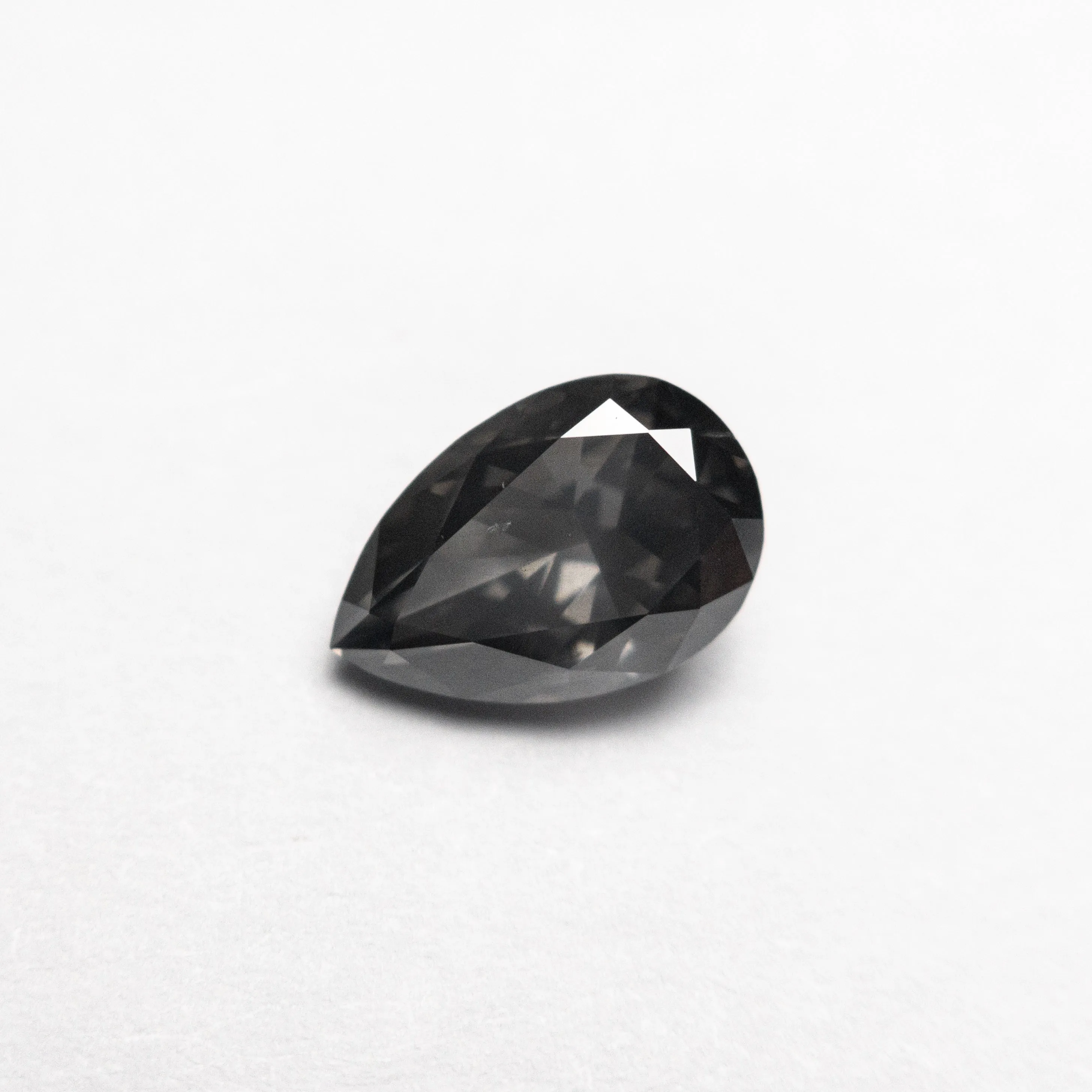 1.04ct 7.86x5.27x3.29mm Fancy Dark Grey Pear Brilliant 19913-17