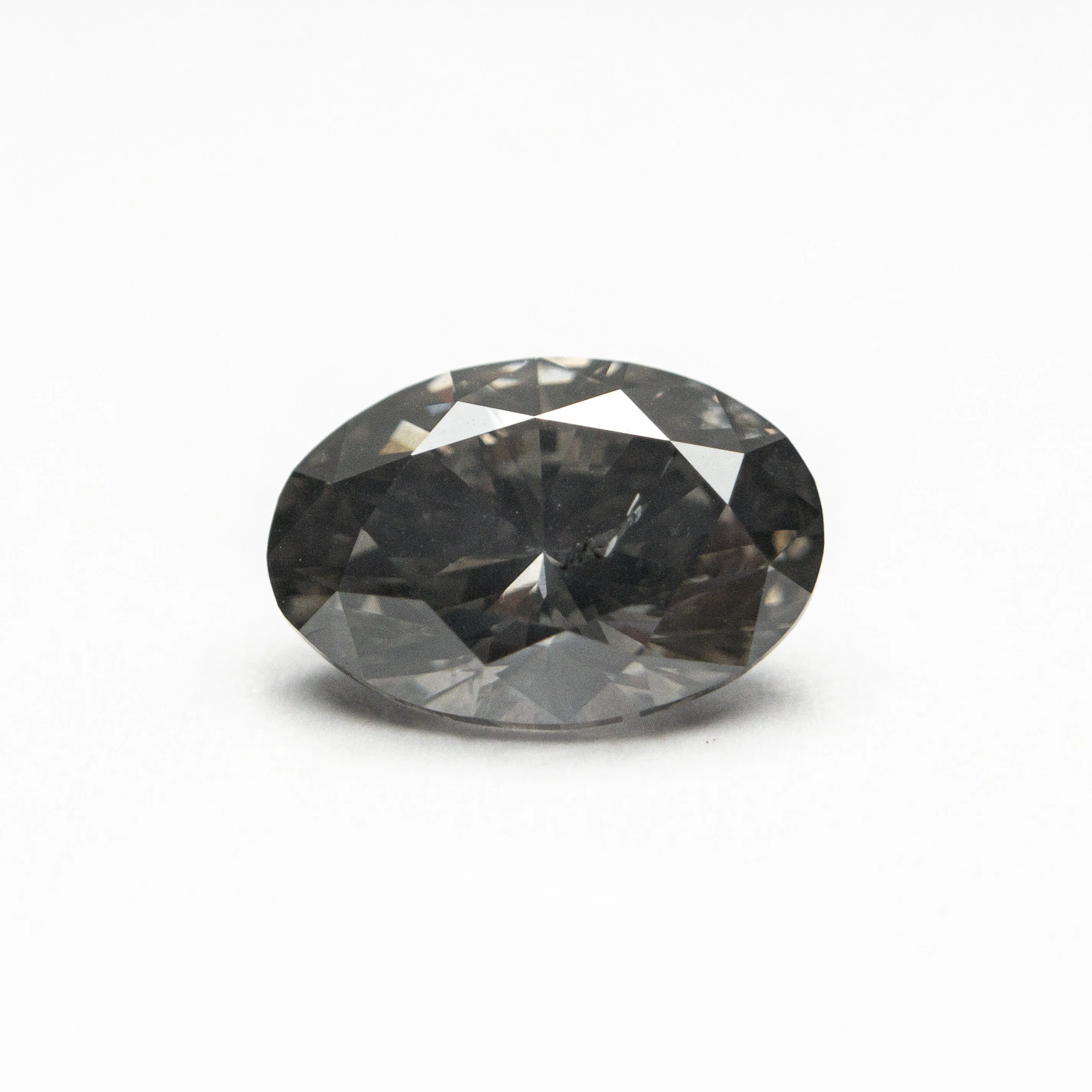 1.04ct 8.02x5.52x3.50mm SI2 Fancy Dark Grey Oval Brilliant 21593-04