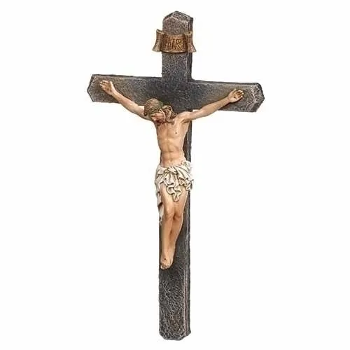 8 and 1/4 inch Dark Grey Wall Crucifix