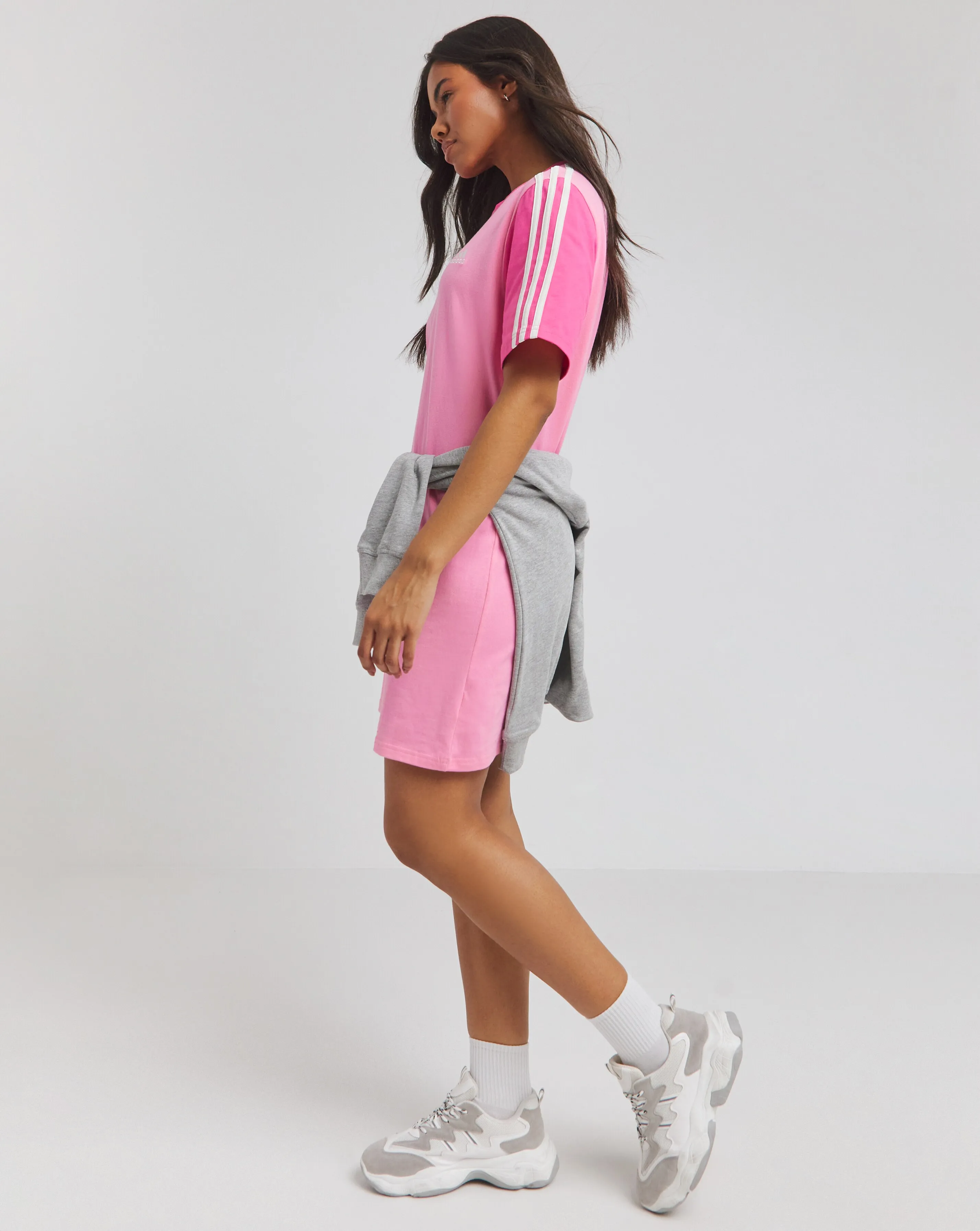 adidas Essentials 3-Stripe Tee Dress | Simply Be