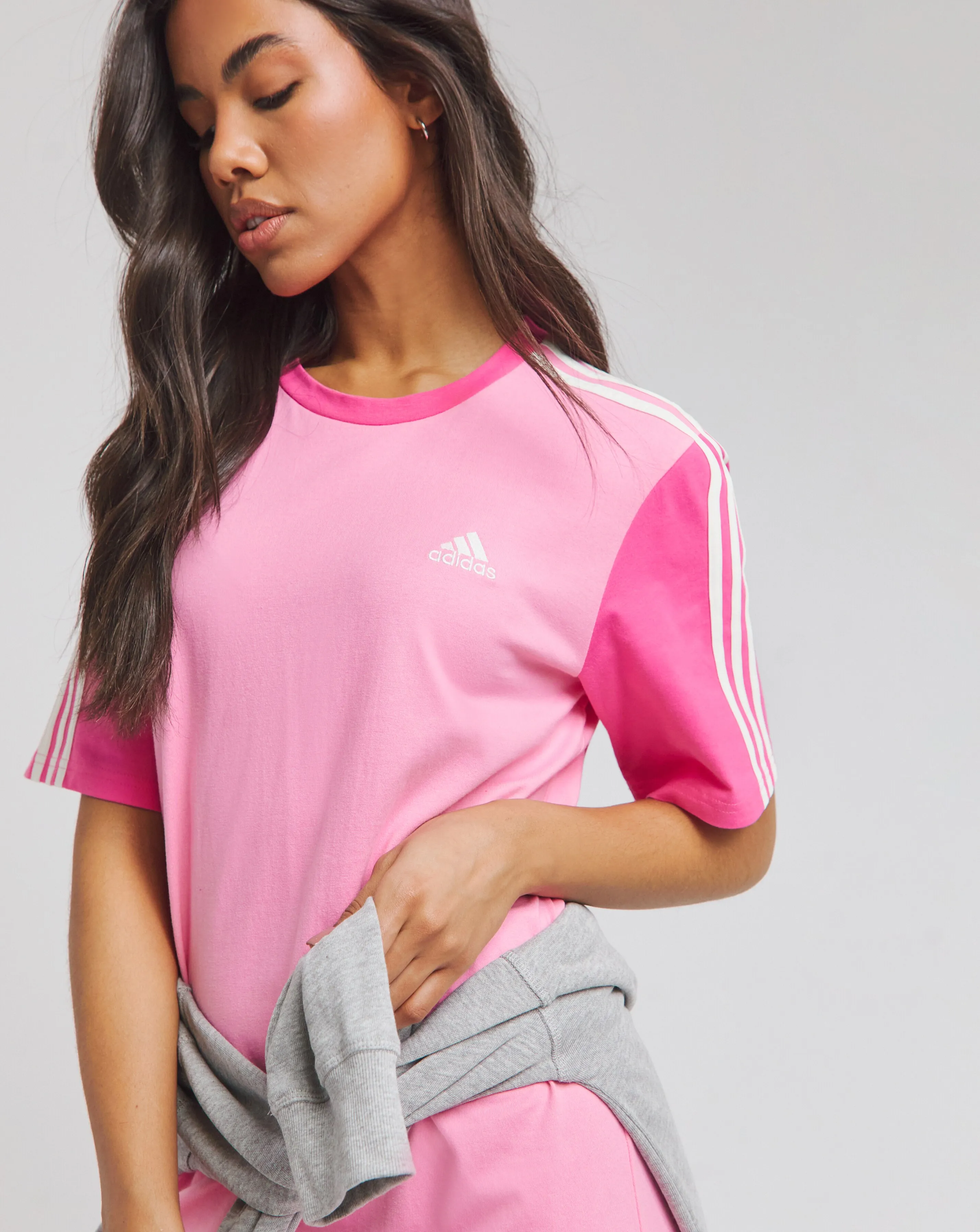 adidas Essentials 3-Stripe Tee Dress | Simply Be