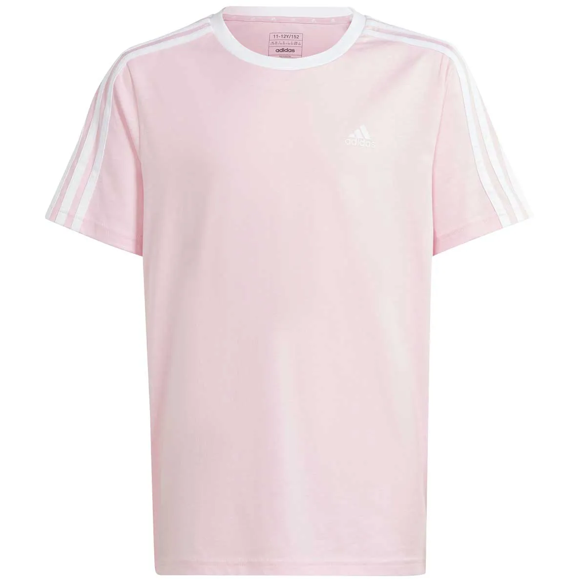 adidas Essentials 3 Stripes Boyfriend Tee - Girls - Pink/White