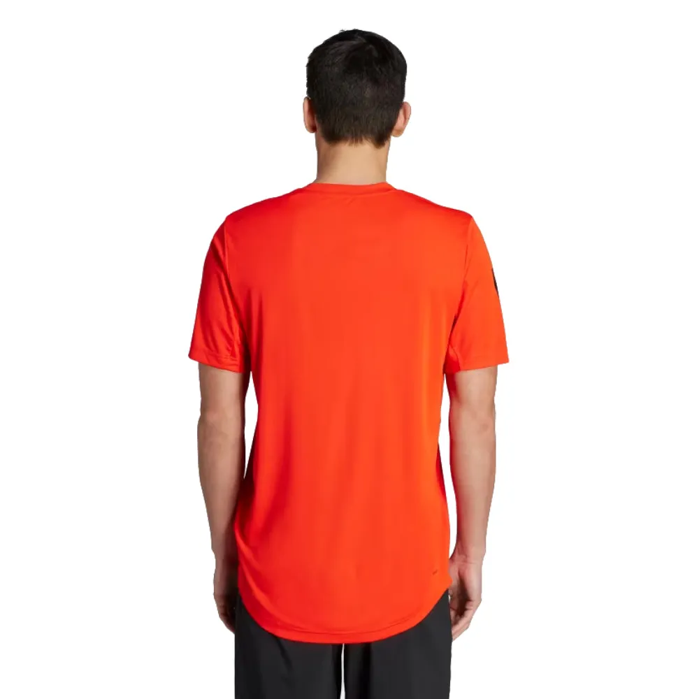 Adidas Men's Club 3-Stripes Tennis Tee (Bold Orange)