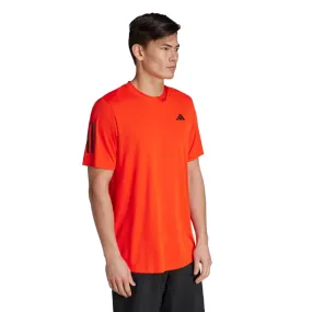 Adidas Men's Club 3-Stripes Tennis Tee (Bold Orange)