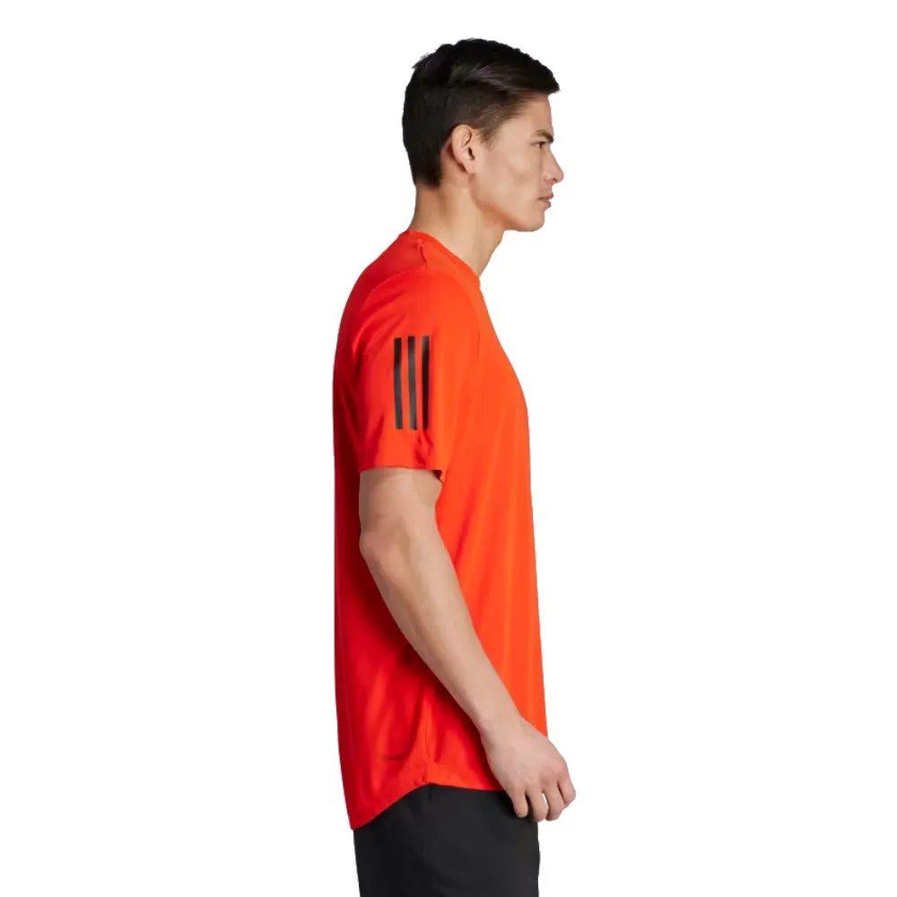 Adidas Men's Club 3-Stripes Tennis Tee (Bold Orange)