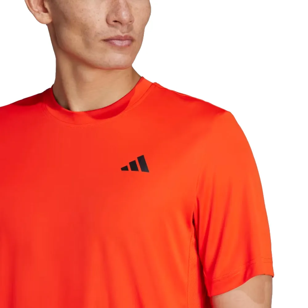 Adidas Men's Club 3-Stripes Tennis Tee (Bold Orange)