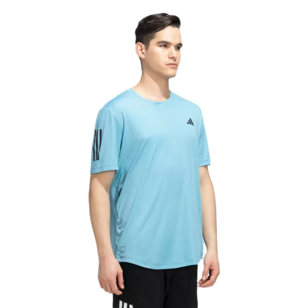 Adidas Men's Club 3 Stripes Tennis Tee (Preloved Blue)