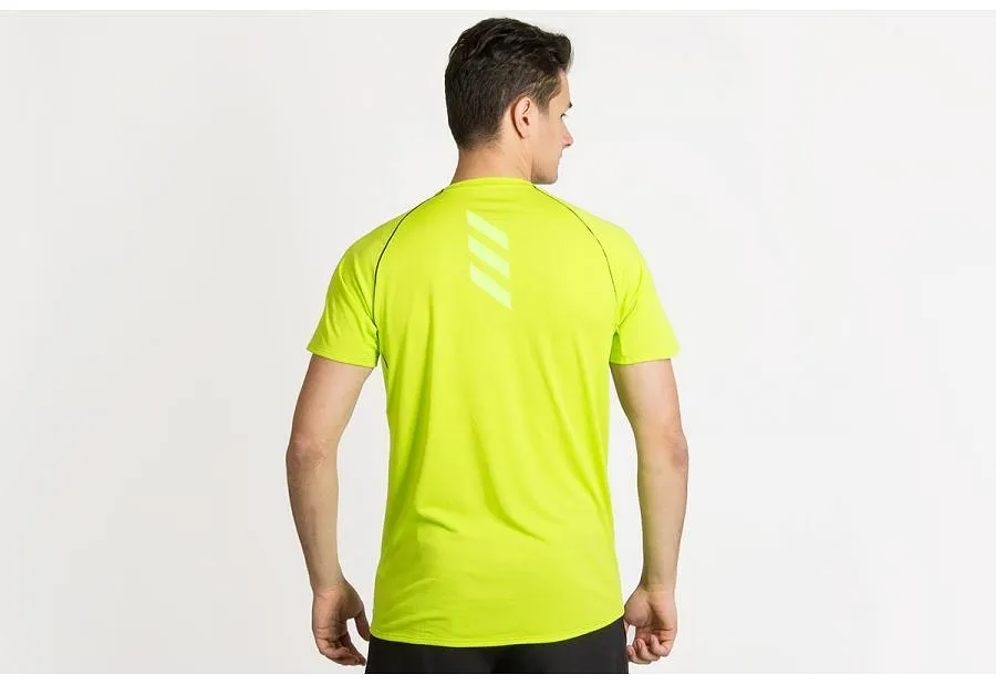 adidas Running T-Shirt Mens Adi Runner Tee Green Reflective 100% Recycled Eco