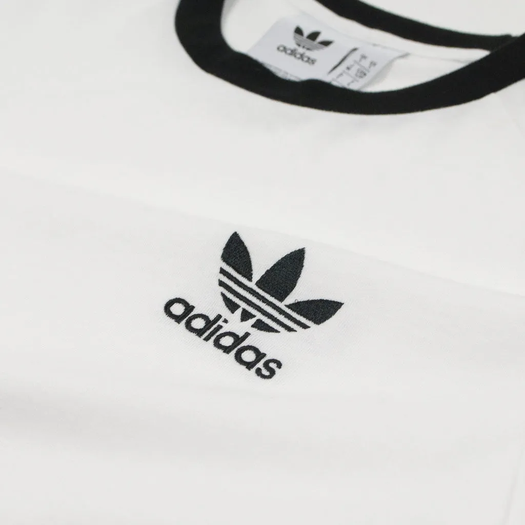 Adidas SS 3 Stripes Tee - White