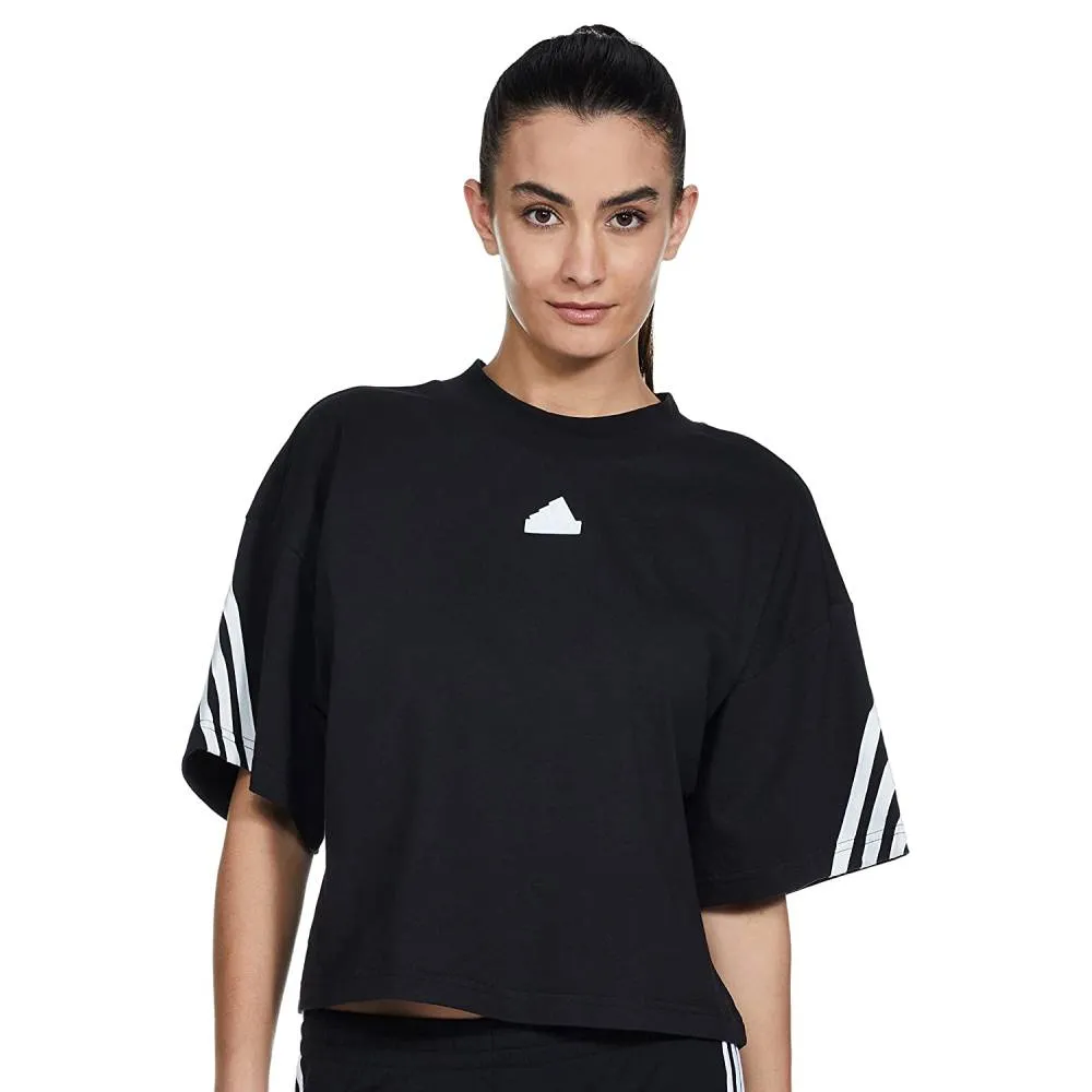 Adidas Women's 3 Stripes Tee (Black)