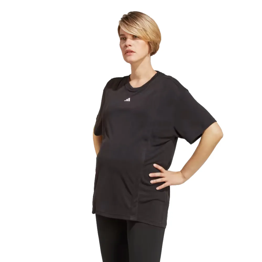 Adidas Women's Aeroready Train Essentials Nursing Maternity Tee(Black/White)