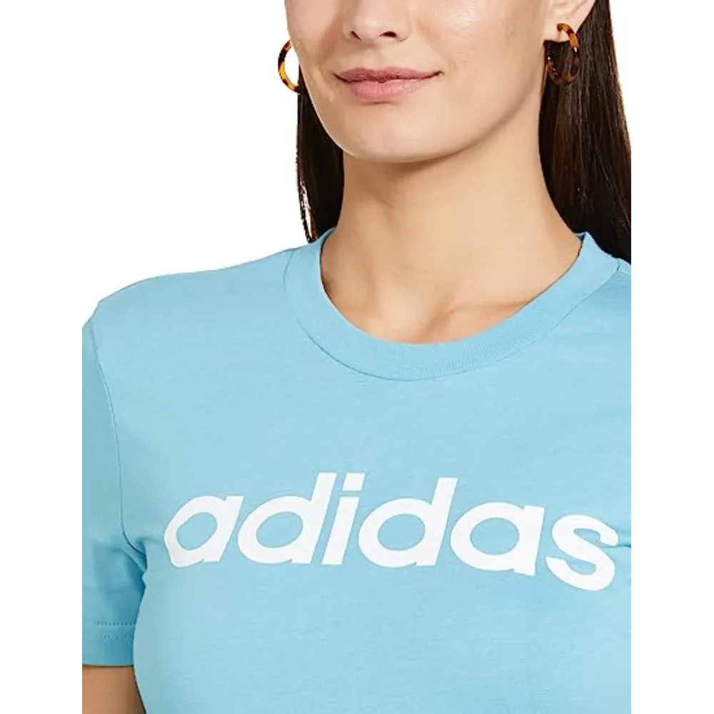 Adidas Women's Lin Tee (Blue/White)