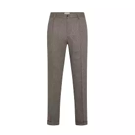 Alain Pleated Chino in Herringbone Archivio wool