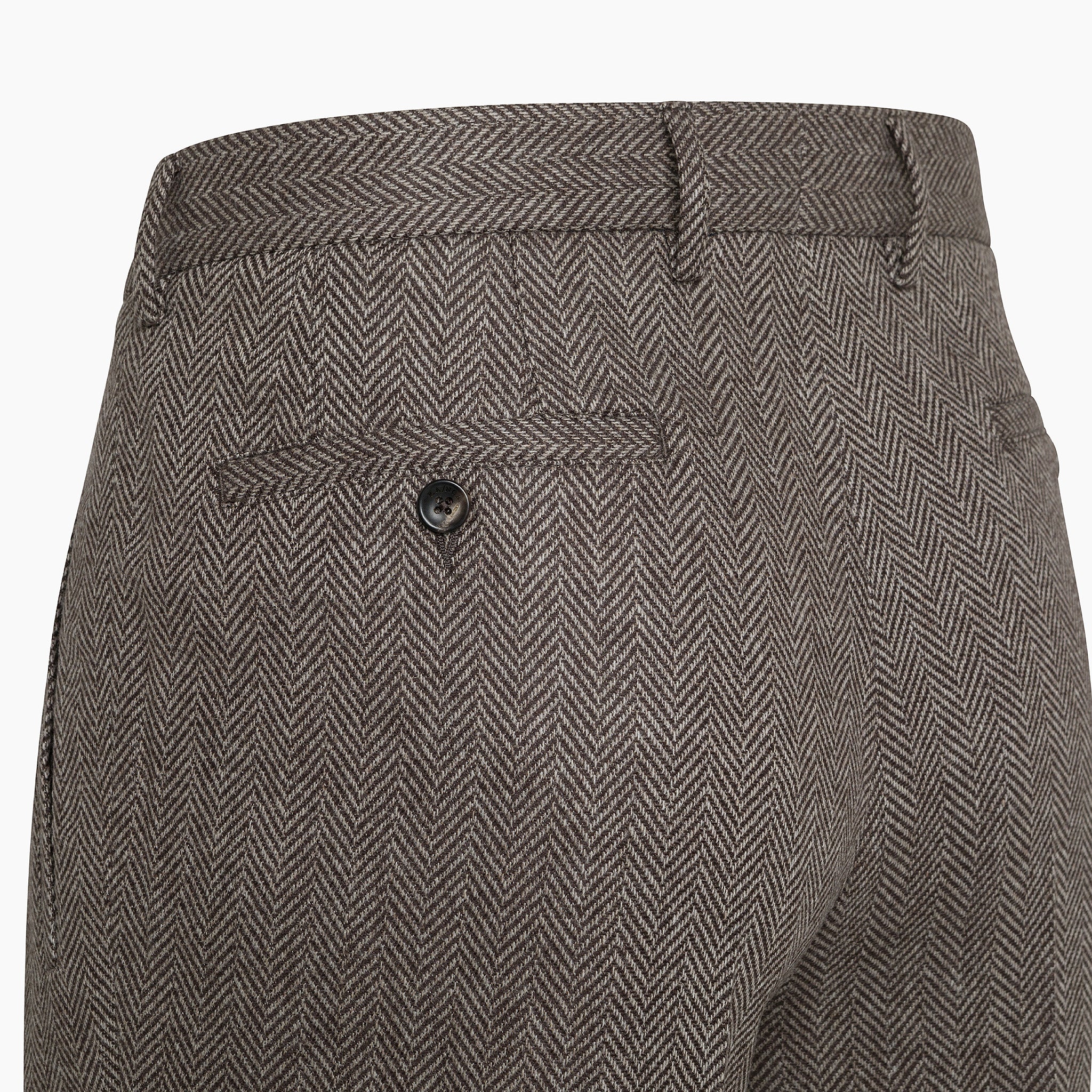 Alain Pleated Chino in Herringbone Archivio wool