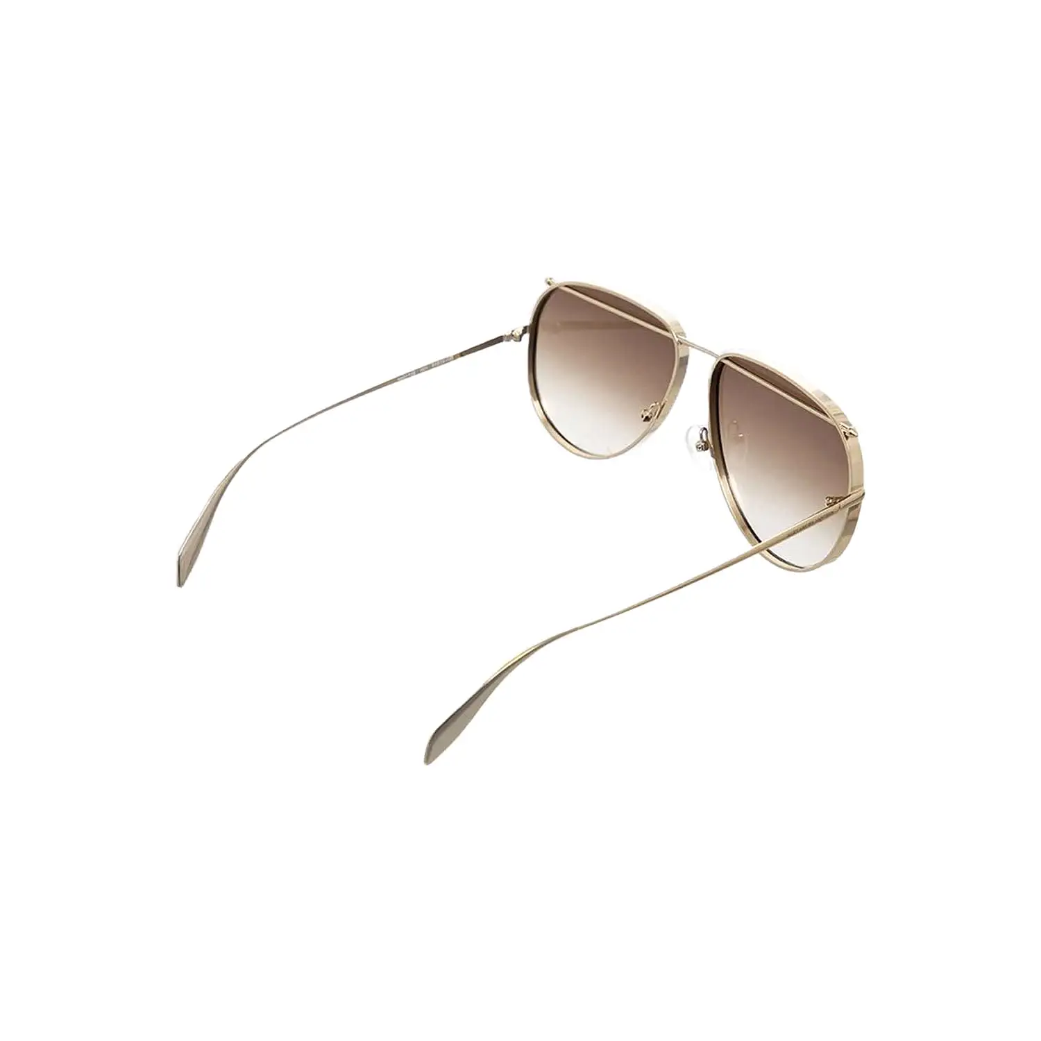 Alexander Mcqueen Brown Gold Metal Sunglasses