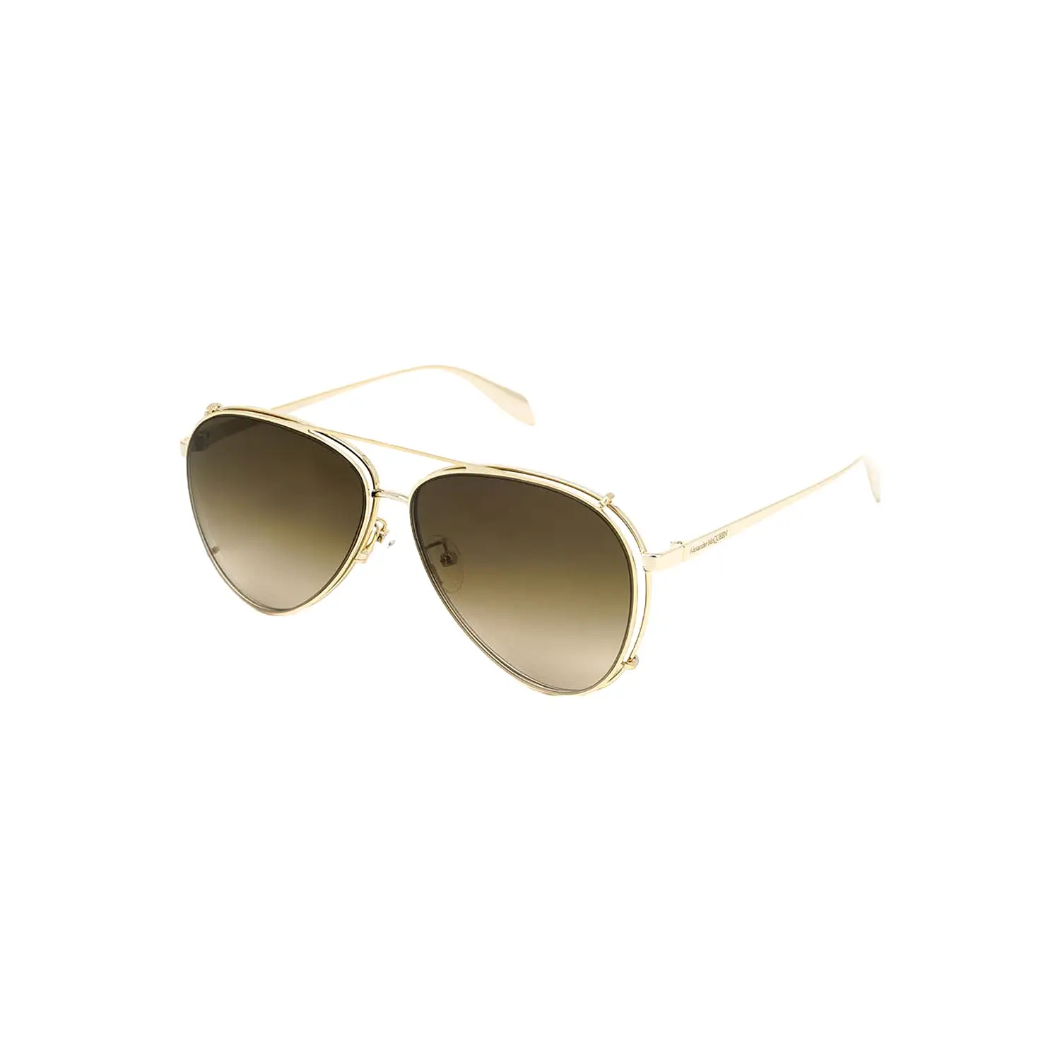 Alexander Mcqueen Pilot Gold Metal Sunglasses