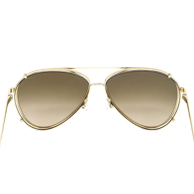 Alexander Mcqueen Pilot Gold Metal Sunglasses