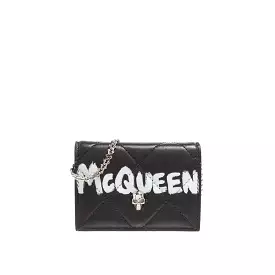 Alexander McQueen Portacarte in pelle con teschio