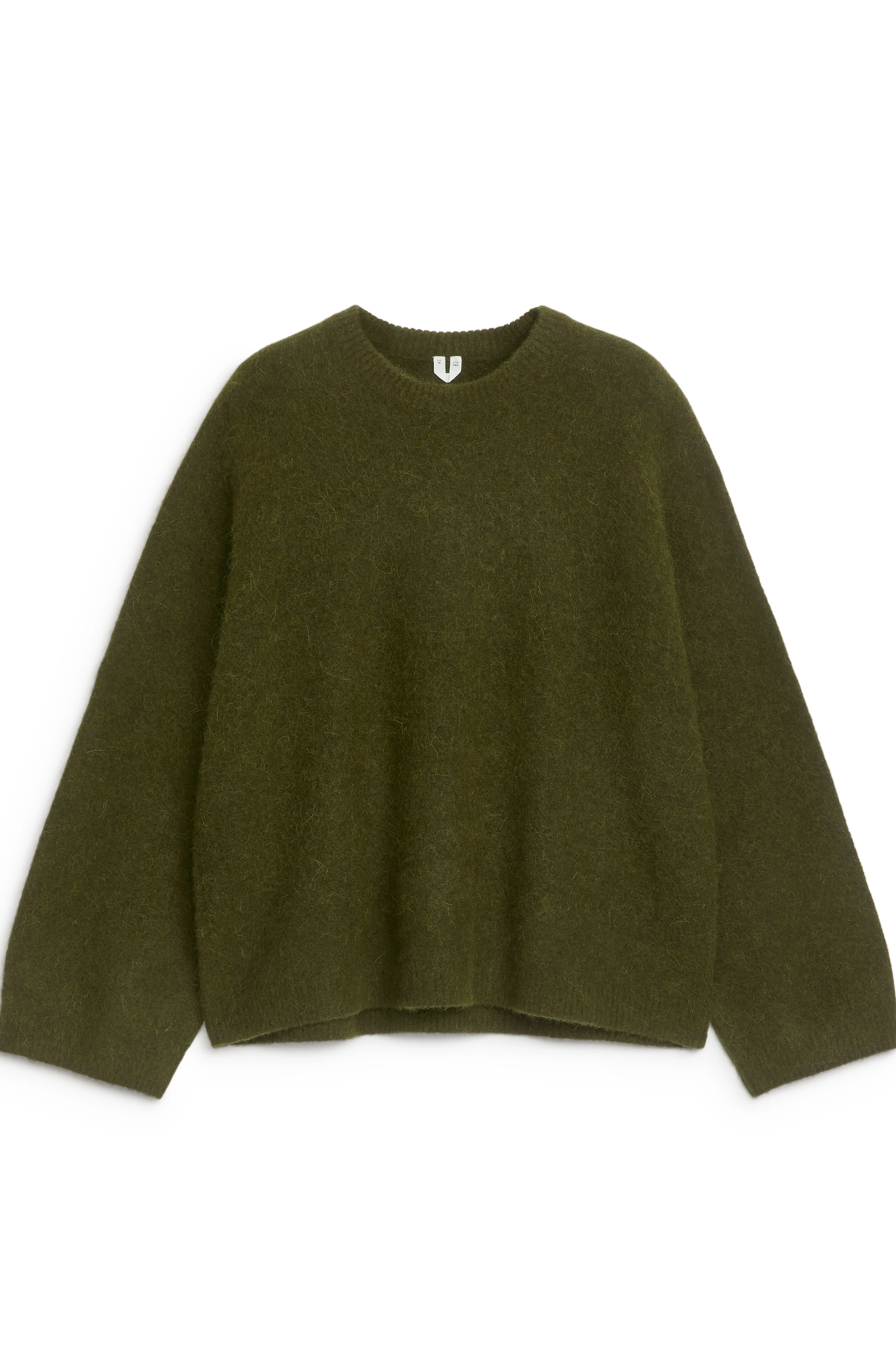 Alpaca-Wool Blend Jumper - Crew-neck - Long sleeve - Dark Green - Ladies | H&M GB