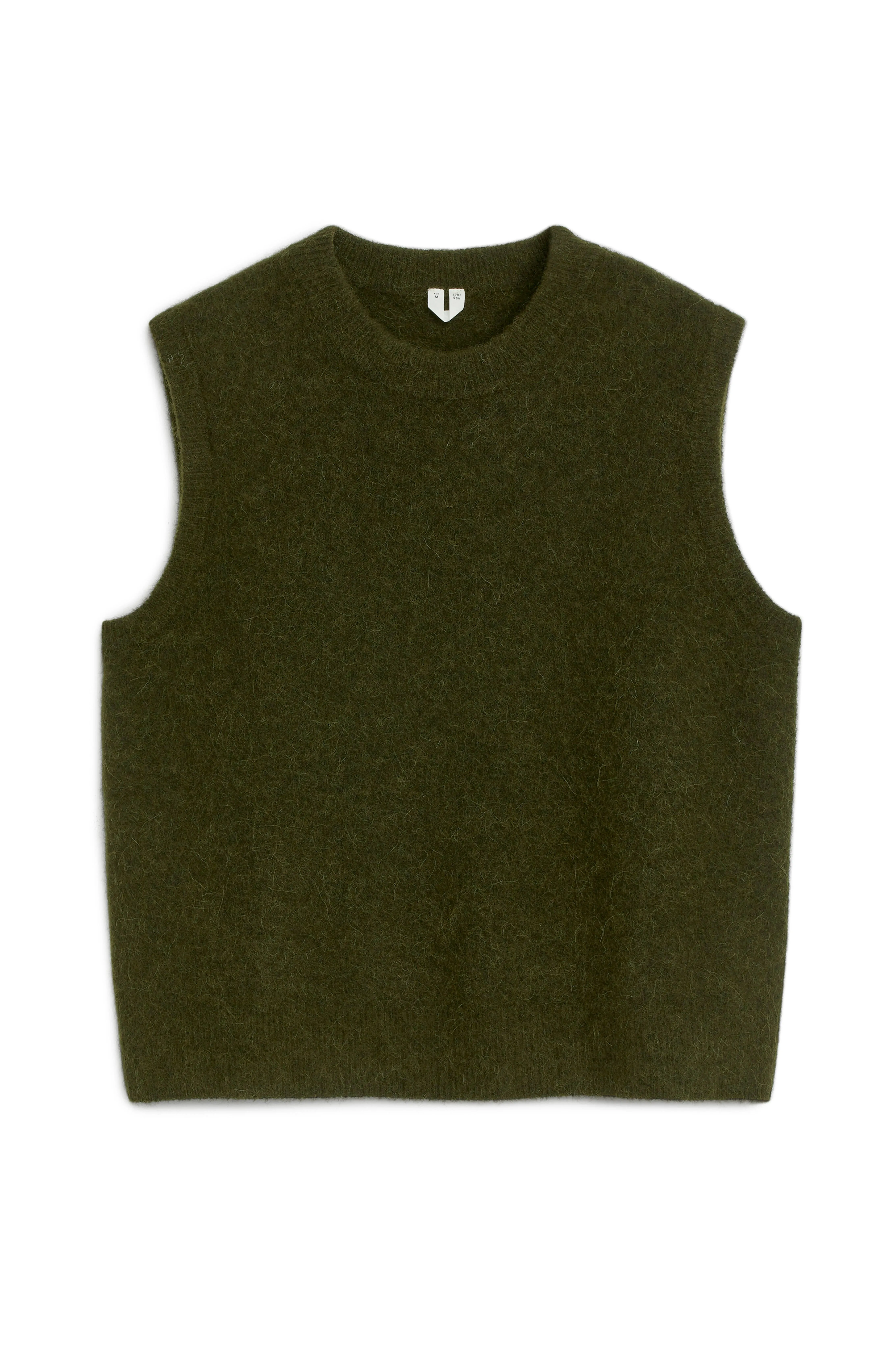 Alpaca-Wool Blend Vest - Round neck - Sleeveless - Dark Green - Ladies | H&M GB