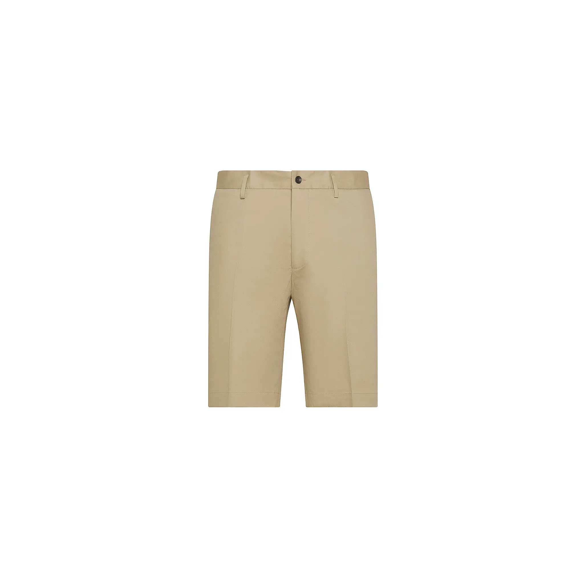 Annil no Belt Stretch Twill Mercerized Cotton Bermuda