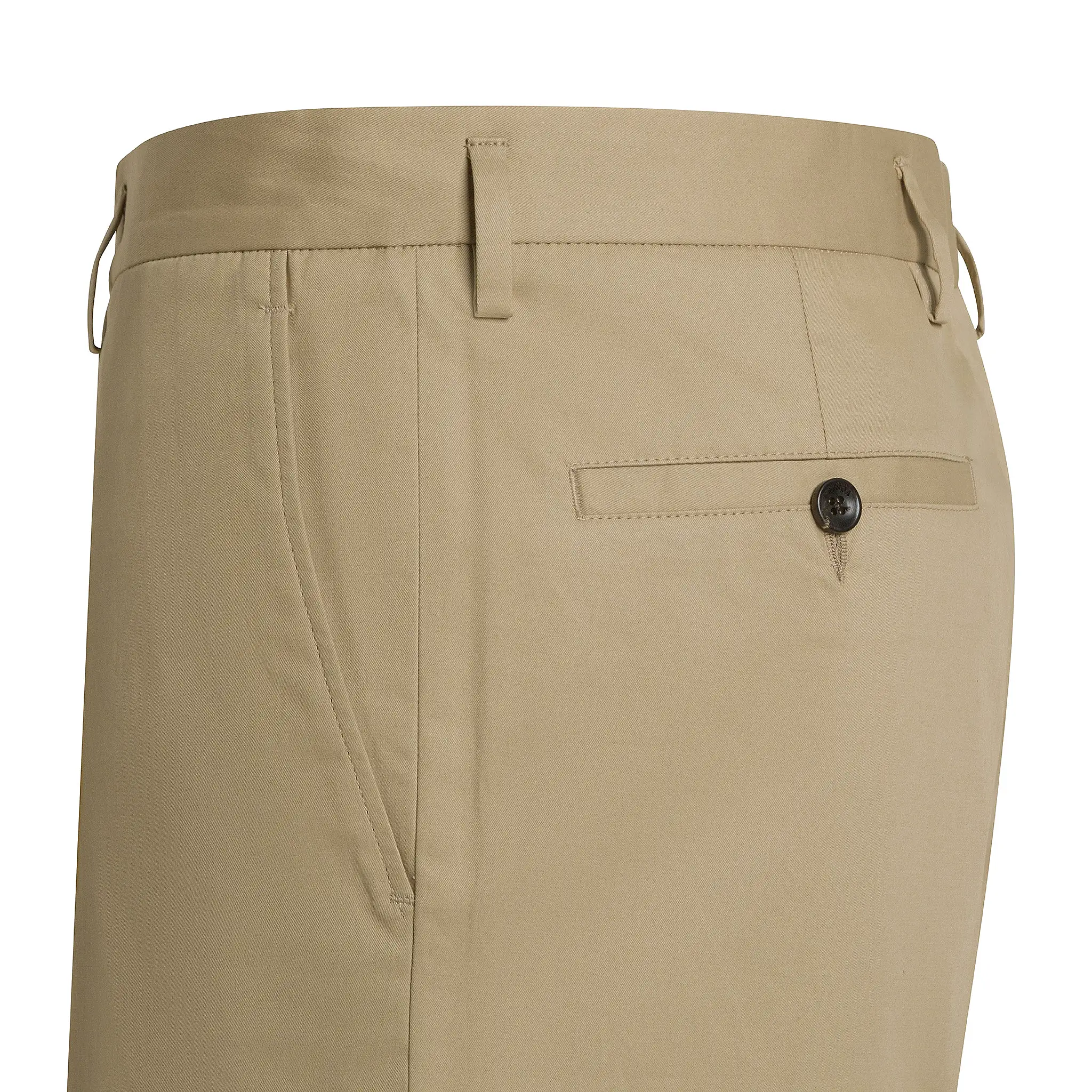 Annil no Belt Stretch Twill Mercerized Cotton Bermuda