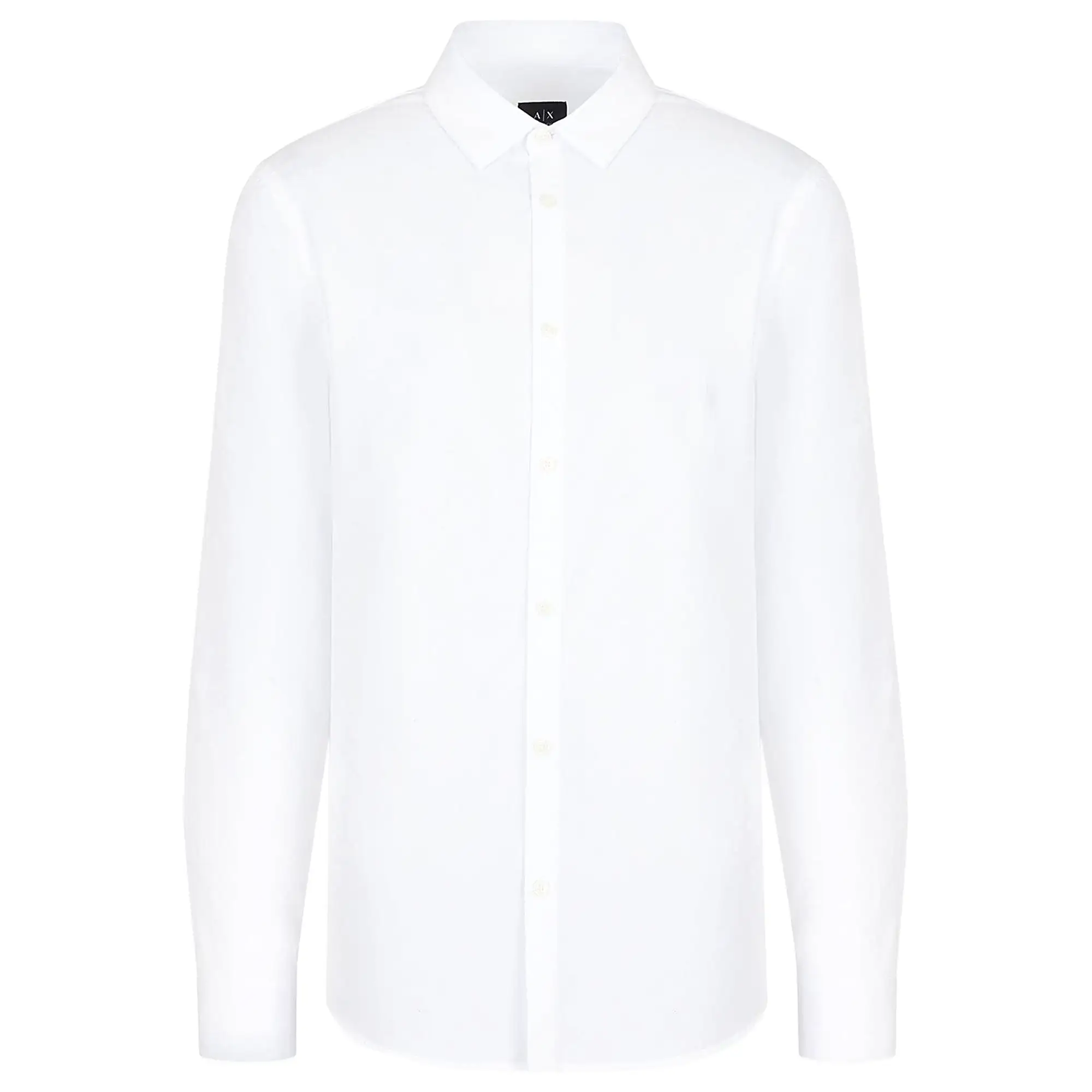 Armani Exchange Cotton Stretch Long Sleeve Shirt - White