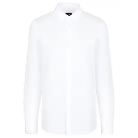 Armani Exchange Cotton Stretch Long Sleeve Shirt - White