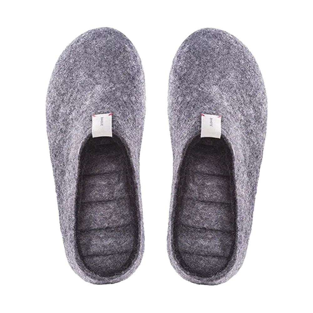 Baabuk Mel Wool Slippers Dark Grey