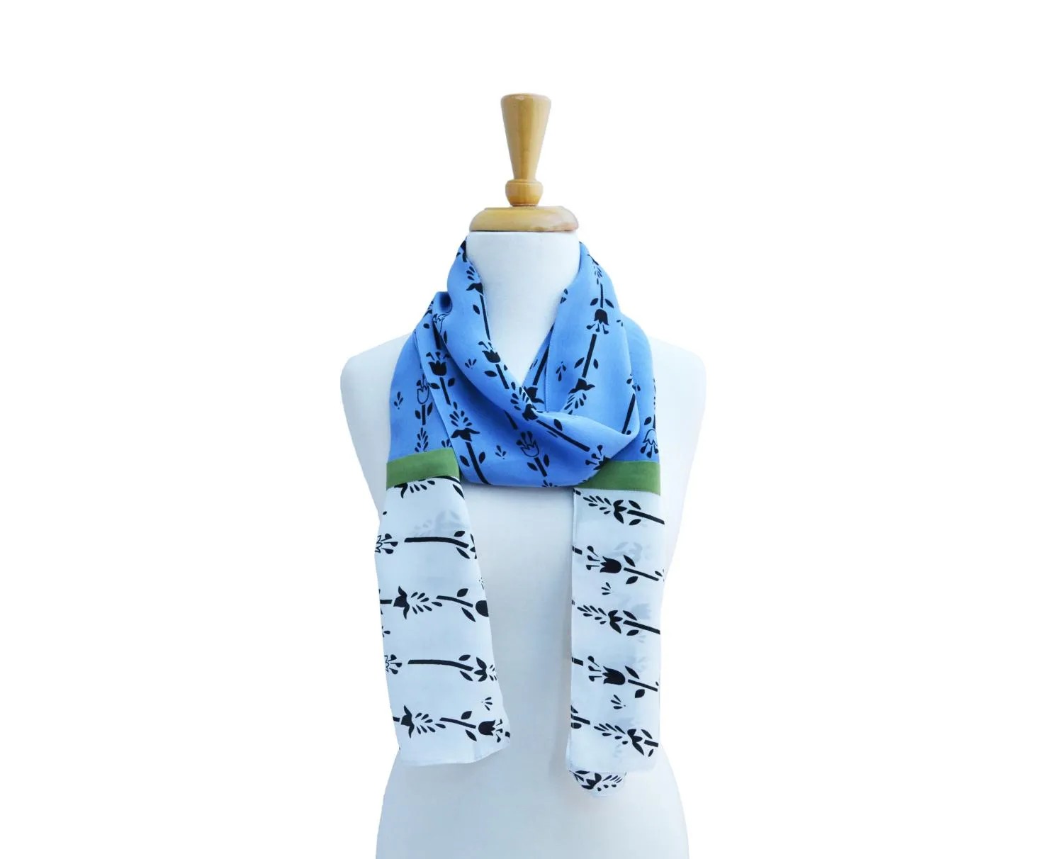 Blue Dutch Tulip Silk Scarf