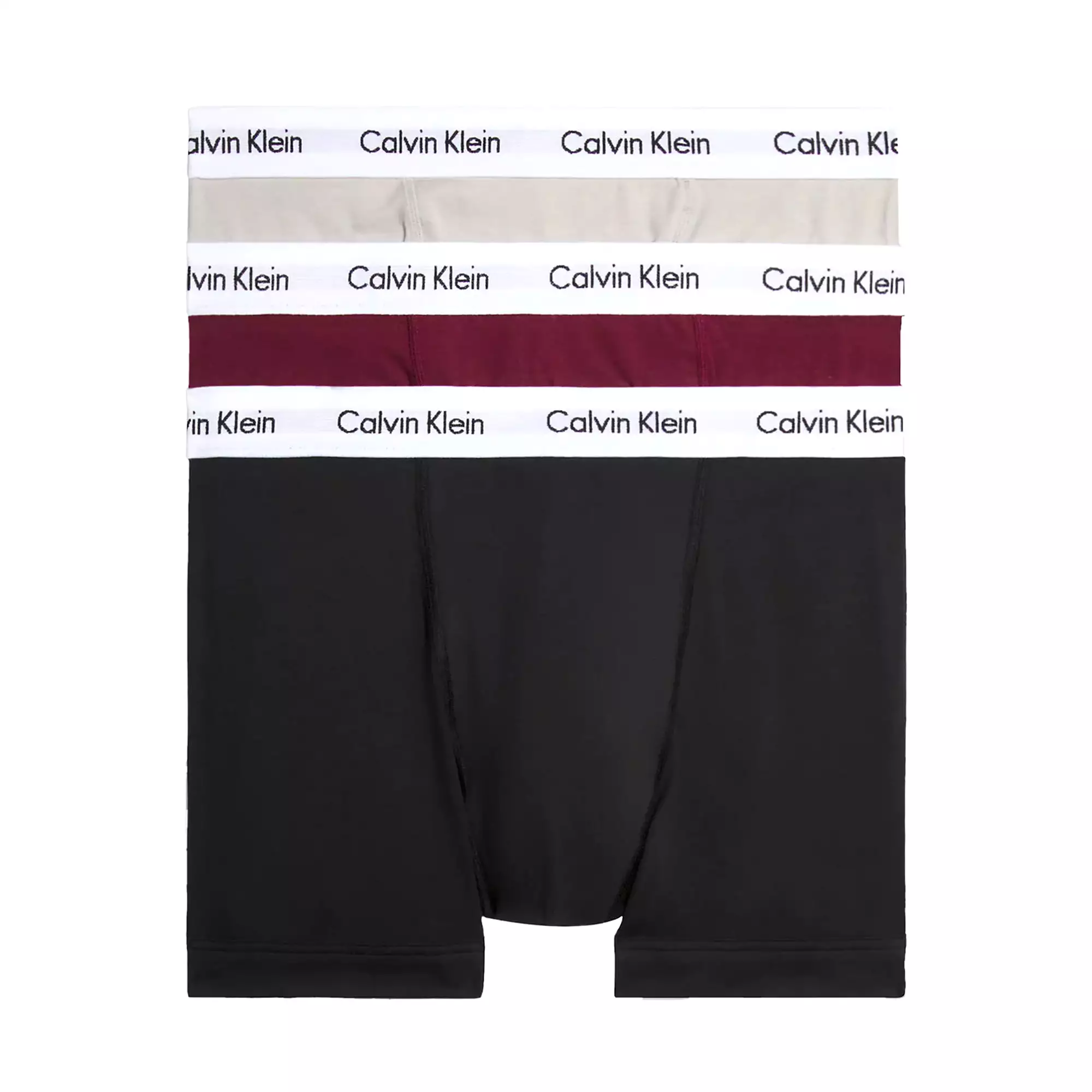 Calvin Klein Cotton Stretch Trunks - Black/Burgundy/Porpoise