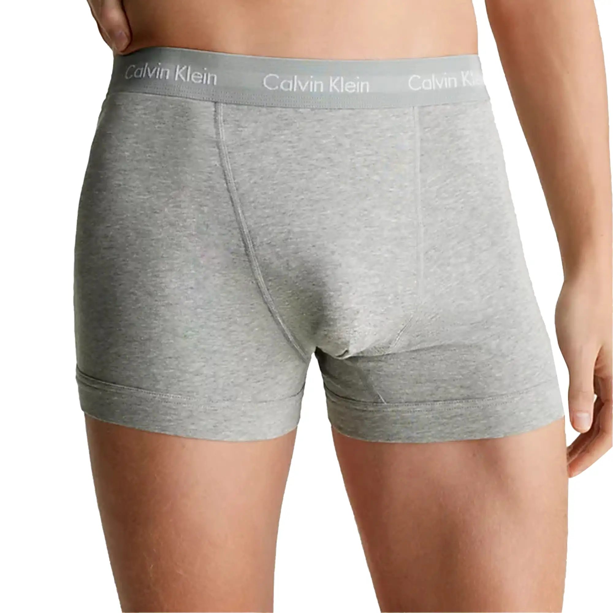 Calvin Klein Cotton Stretch Trunks - Grey Heather/Chesapeake Bay/Jewel