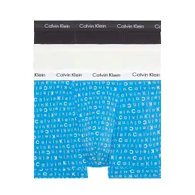 Calvin Klein Cotton Stretch Trunks - Phantom Grey/Vaporous Grey/Palace Blue