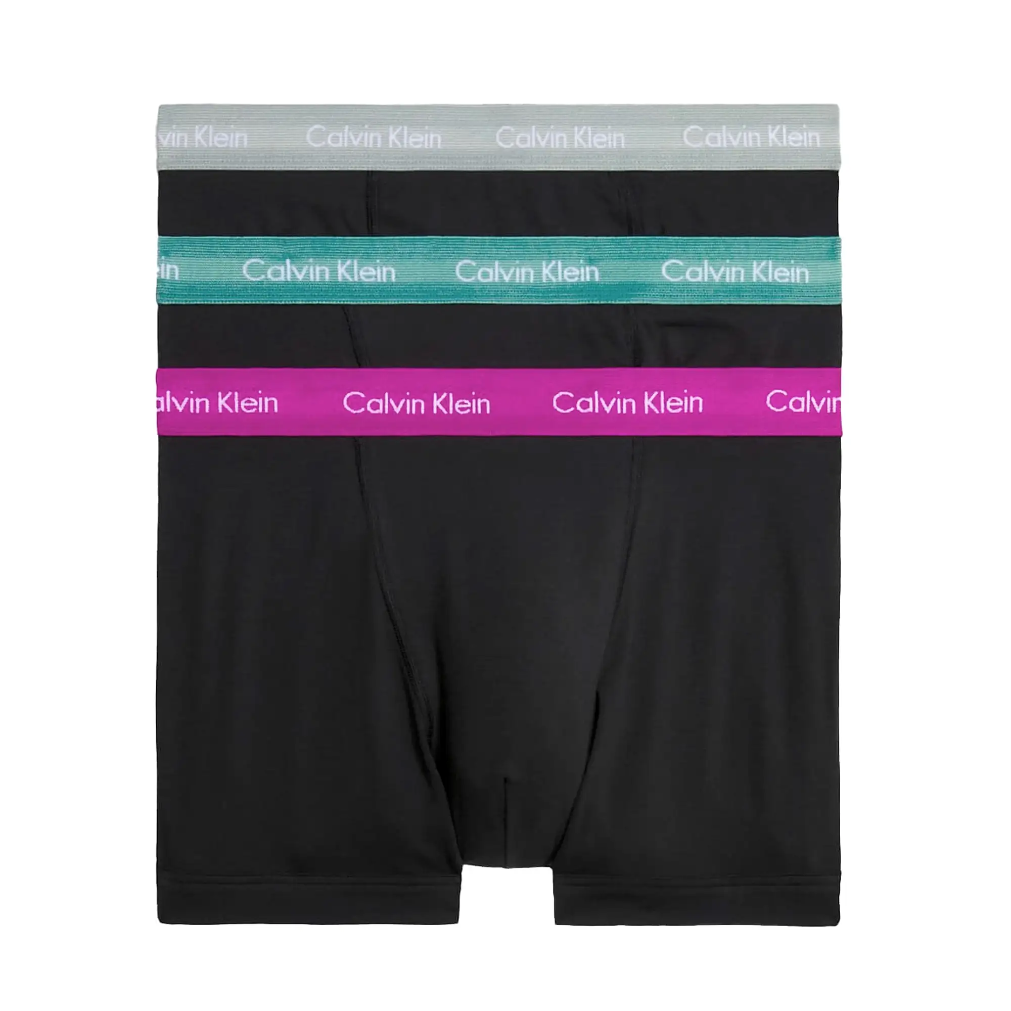 Calvin Klein Cotton Stretch Trunks - Wild Aster/Grey Heather/Arctic Green