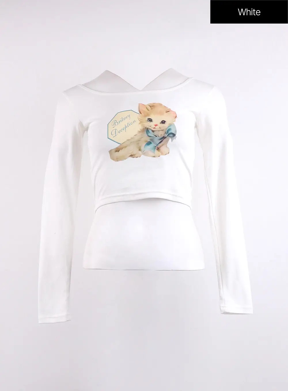 Cat Print Long Sleeve Tee CJ425