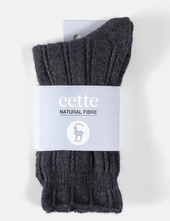 Cette Alpaca Wool Sock 258-12 Dark Grey