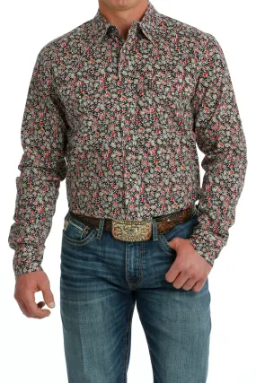 Cinch Mens Black Print Long Sleeve Shirt