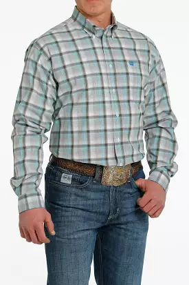 'Cinch' Men's Plaid Classic Fit Button Down - White / Green / Brown