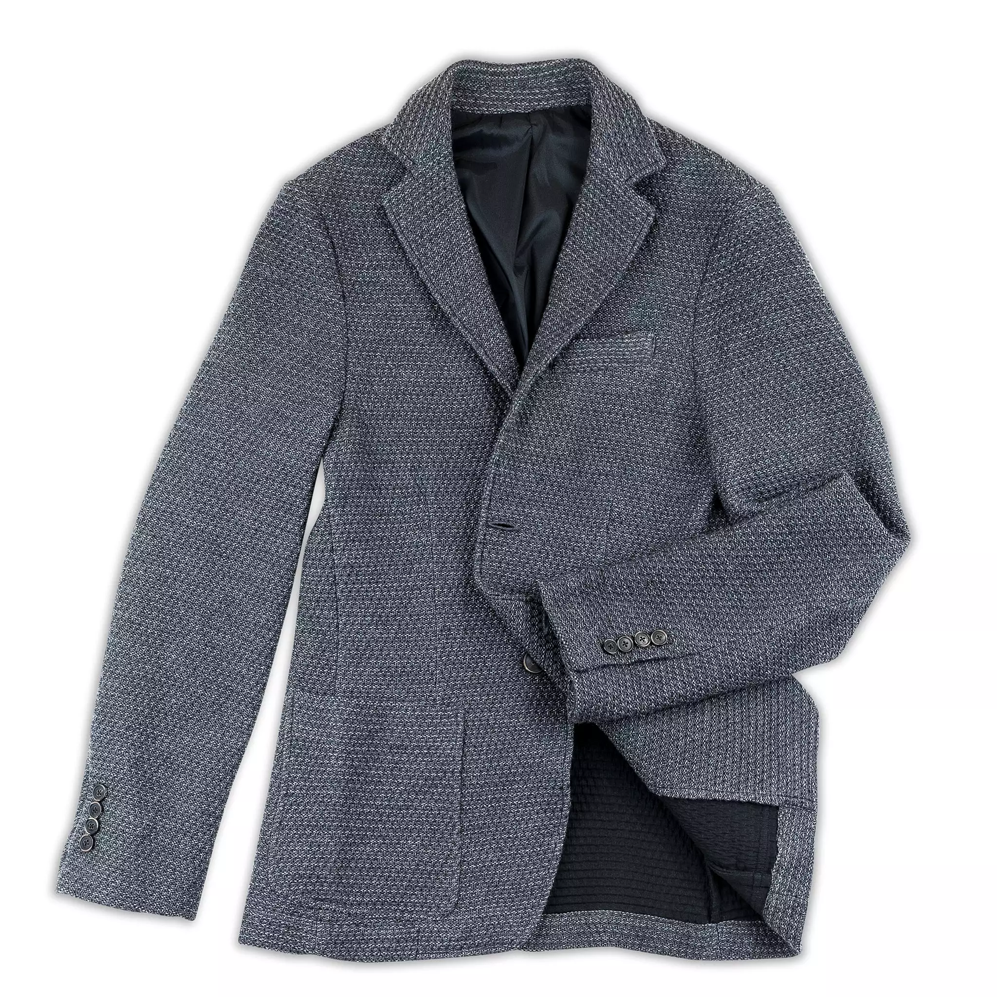 Coustan Structure Tech Knit Wool Blazer (dark grey melange)