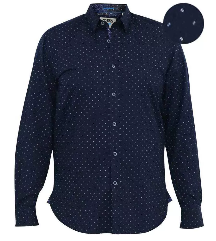 D555 Mens Long Sleeve Shirt With Micro All Over Print (EPPING)