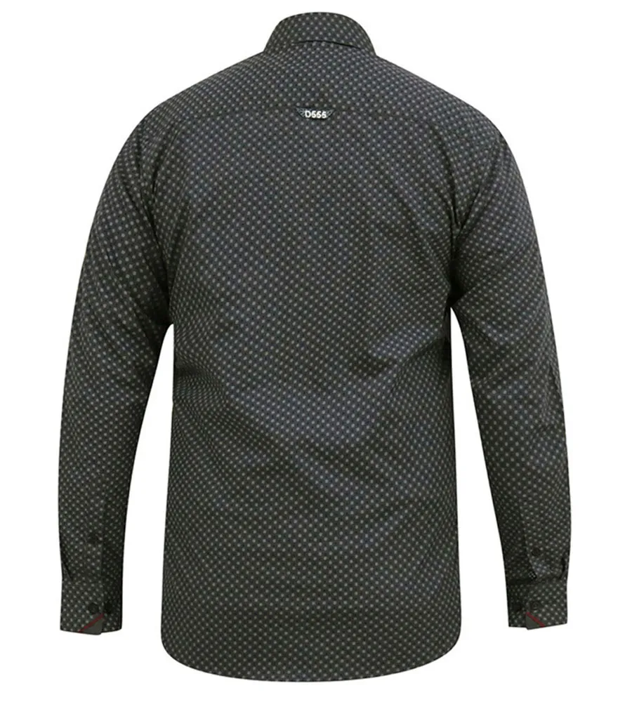 D555 Mens Long Sleeve Shirt With Micro All Over Print (KEATON)